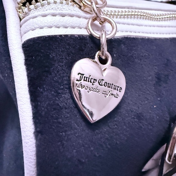 Juicy Couture Velour Heritage Satchel Purse Bag Black Liquorice/Angel NWT - Picture 12 of 13